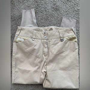 Equine Couture Women’s Breeches, Size 32, Tan. Knee Patch Horseback Riding Pants